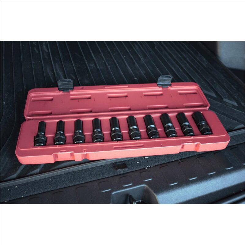 K-Tool 37400 10 Piece 3/8  Drive Metric Impact Flex Deep Socket Set - Image 7