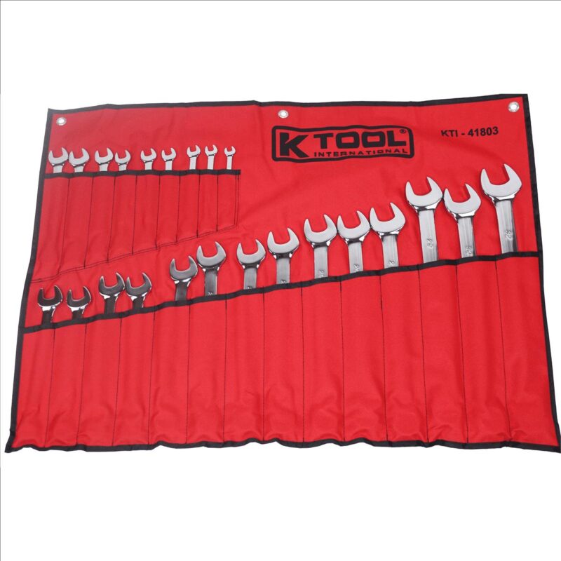 K-Tool KTI41803 Metric Combo Wrench Set, Heavy Duty Carrying Bag