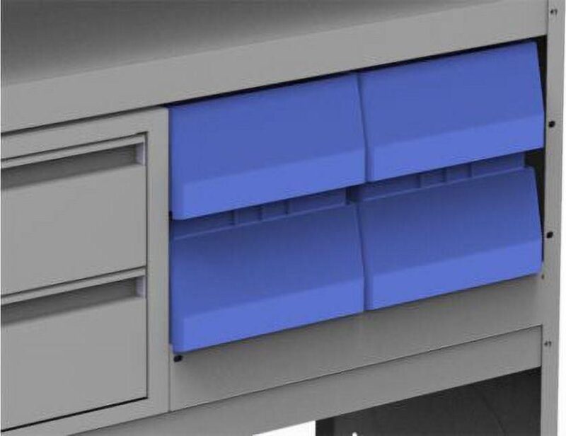 Kargomaster K47-48200 Divided Plastic Bin Module with Shelf Lip, Gray - Image 2