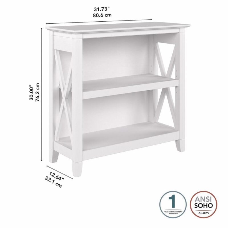 Key West Small 2 Shelf Bookcase in Pure White Oak - Engineered Wood - Image 4