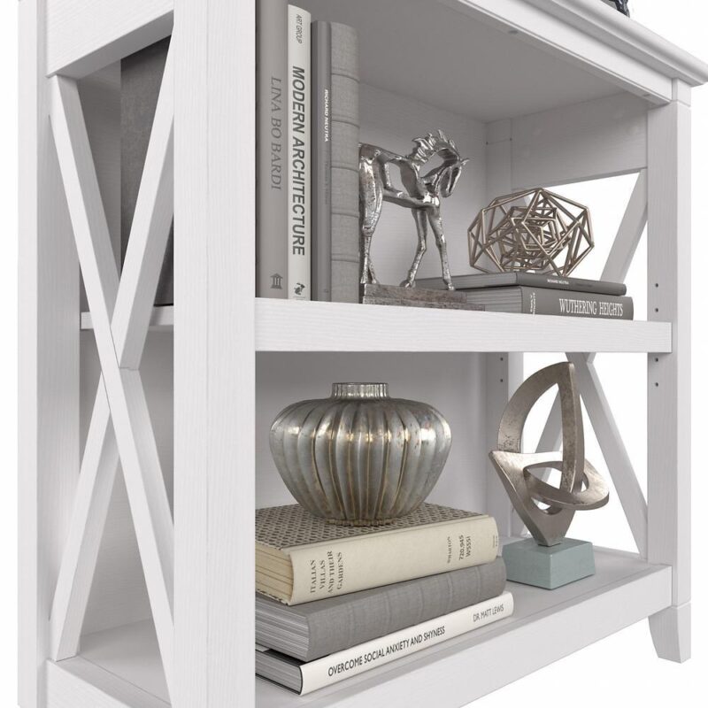 Key West Small 2 Shelf Bookcase in Pure White Oak - Engineered Wood - Image 5