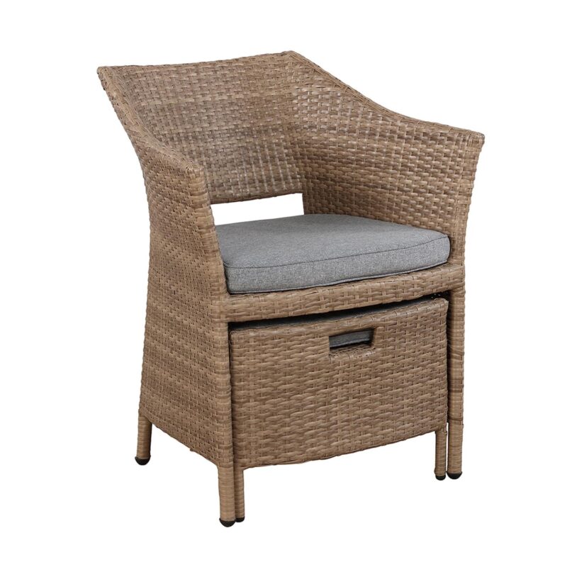 Kokoli All-Weather Conversation Set with Set of 2 Chairs with Ottomans and 17 H Accent Table - Image 5
