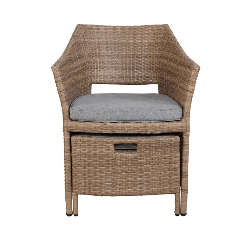 Kokoli All-Weather Conversation Set with Set of 2 Chairs with Ottomans and 17 H Accent Table - Image 6