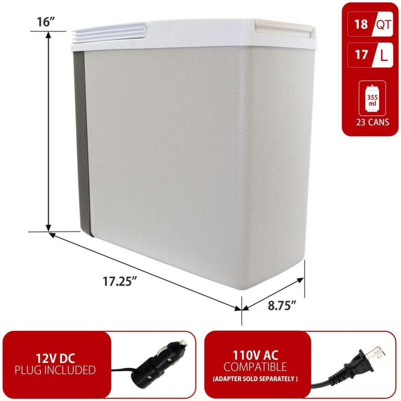 Koolatron 12V Electric Cooler/Warmer 17L (18 qt), Slim Design, Gray - Image 6