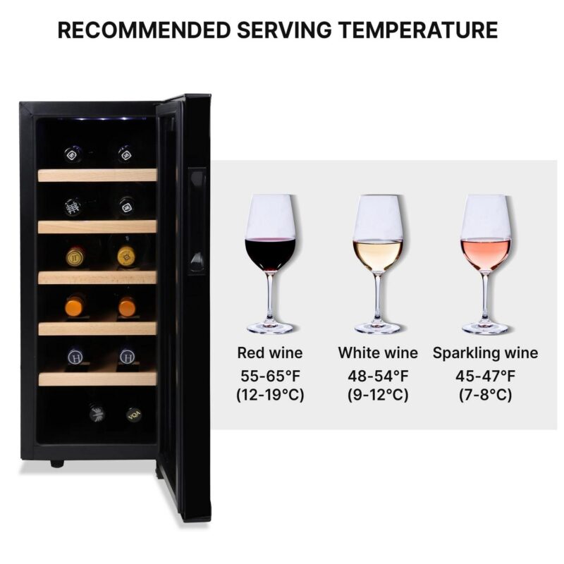 Koolatron 12 Bottle Wine Cooler Freestanding Wine Fridge - Image 11