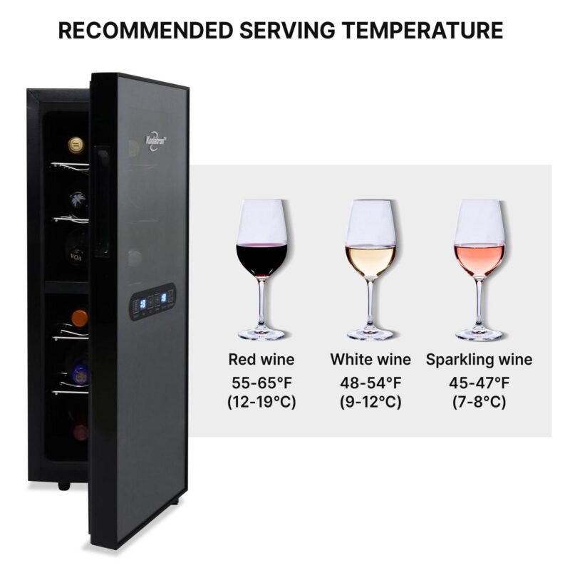 Koolatron 12-Bottle Dual Zone Wine Cooler, Freestanding Wine Fridge - Image 10