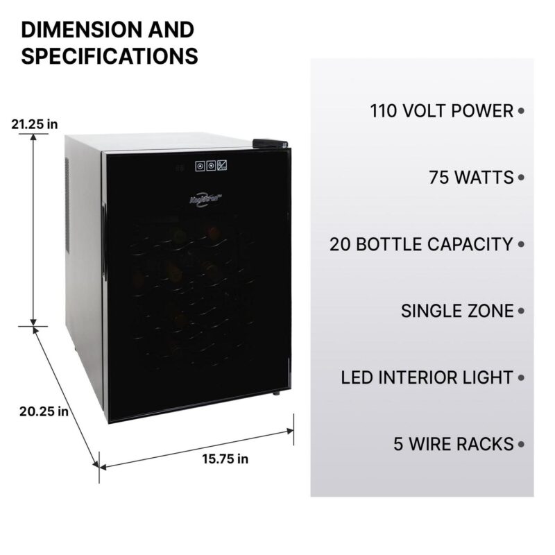 Koolatron 20 Bottle Wine Cooler Freestanding Thermoelectric Wine Fridge - Image 7