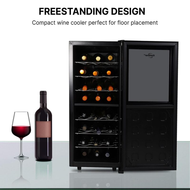 Koolatron 24 Bottle Dual Zone Wine Cooler Freestanding Wine Fridge - Image 2