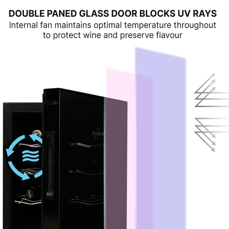 Koolatron 24 Bottle Dual Zone Wine Cooler Freestanding Wine Fridge - Image 9
