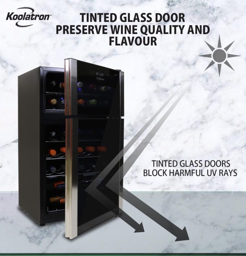 Koolatron 29 Bottle Dual Zone Wine Cooler Freestanding Wine Fridge - Image 3