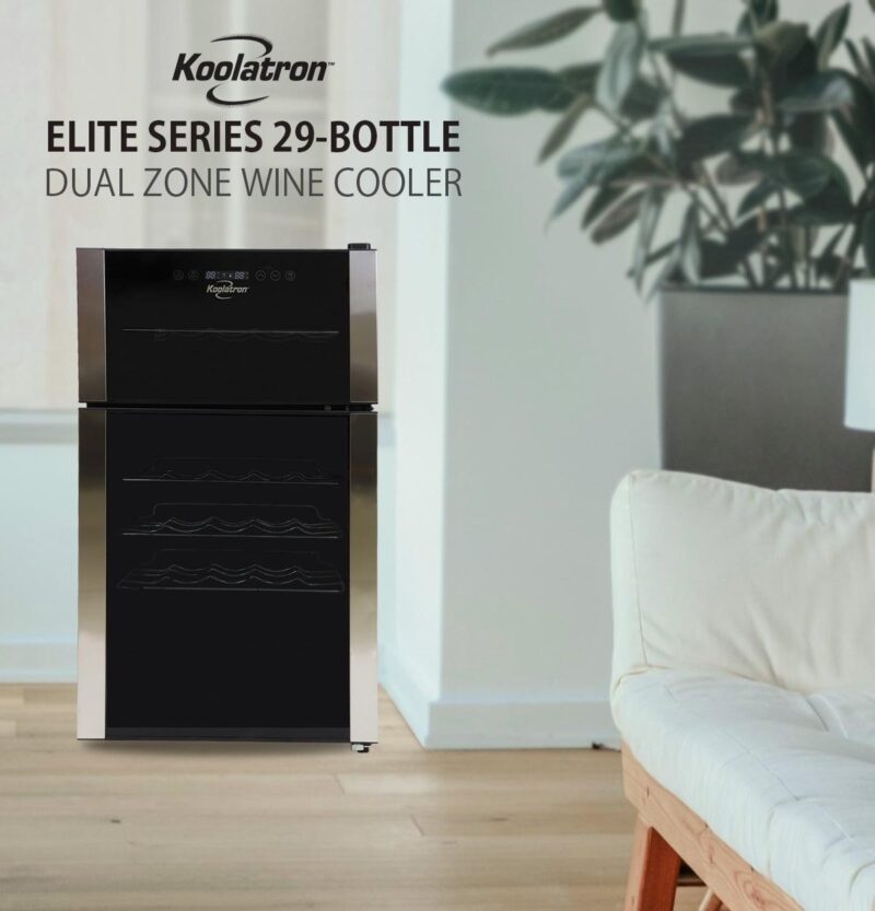 Koolatron 29 Bottle Dual Zone Wine Cooler Freestanding Wine Fridge - Image 10