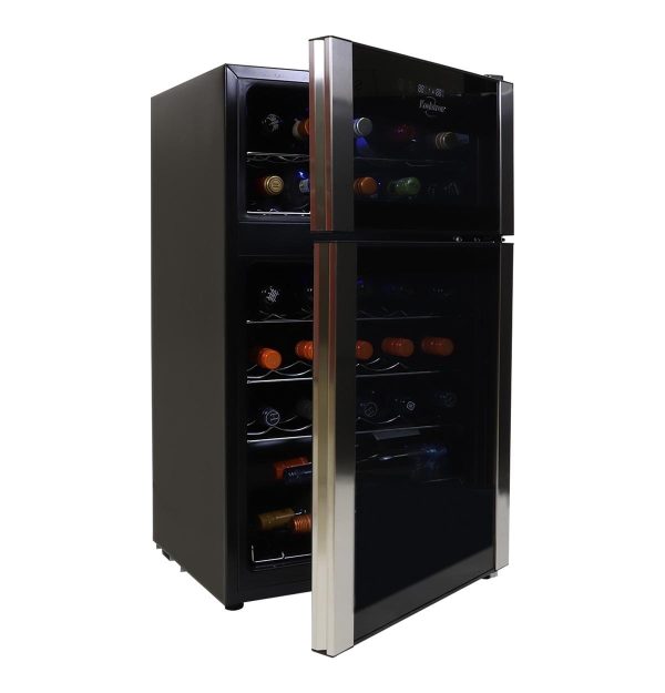 Koolatron 29 Bottle Dual Zone Wine Cooler Freestanding Wine Fridge