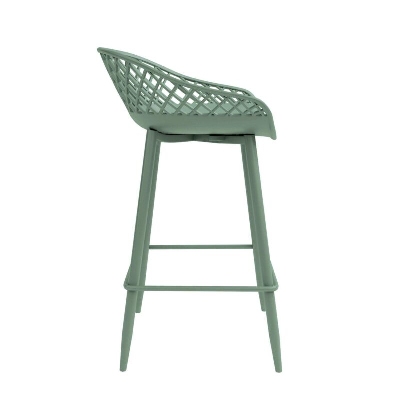 Kurv Indoor and Outdoor Counter Stool - Aloe Green - Set of 2 - Image 5