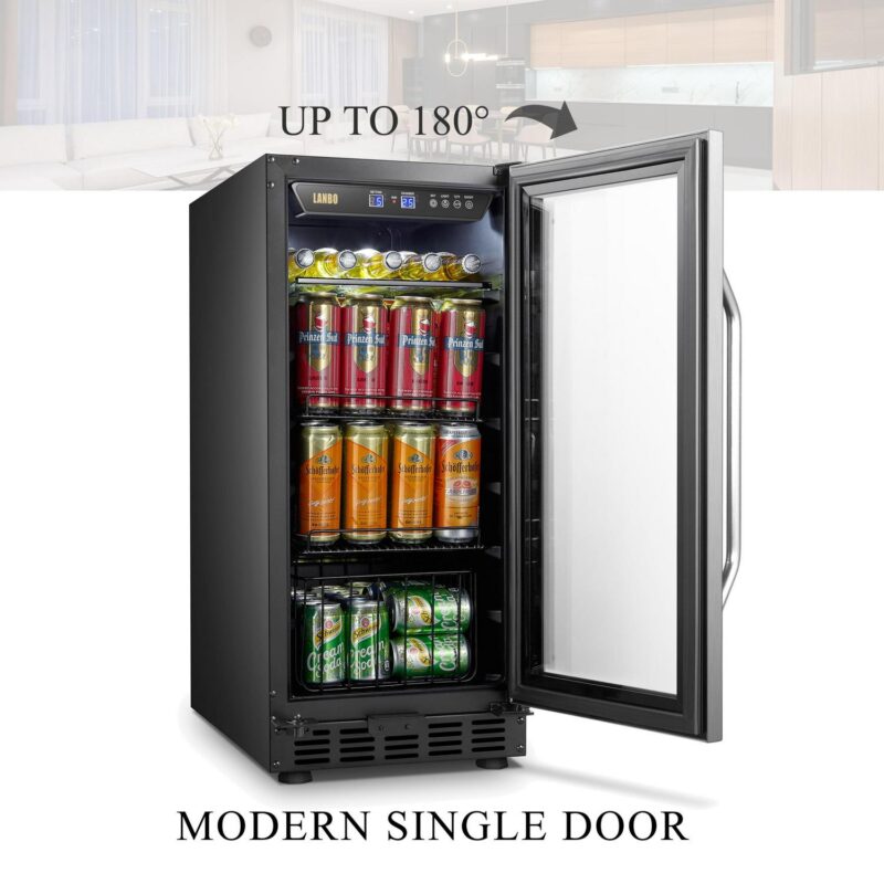 Lanbo 76 Cans Under Counter Compressor Beverage Cooler Refrigerator, 15 inch Width - Image 11