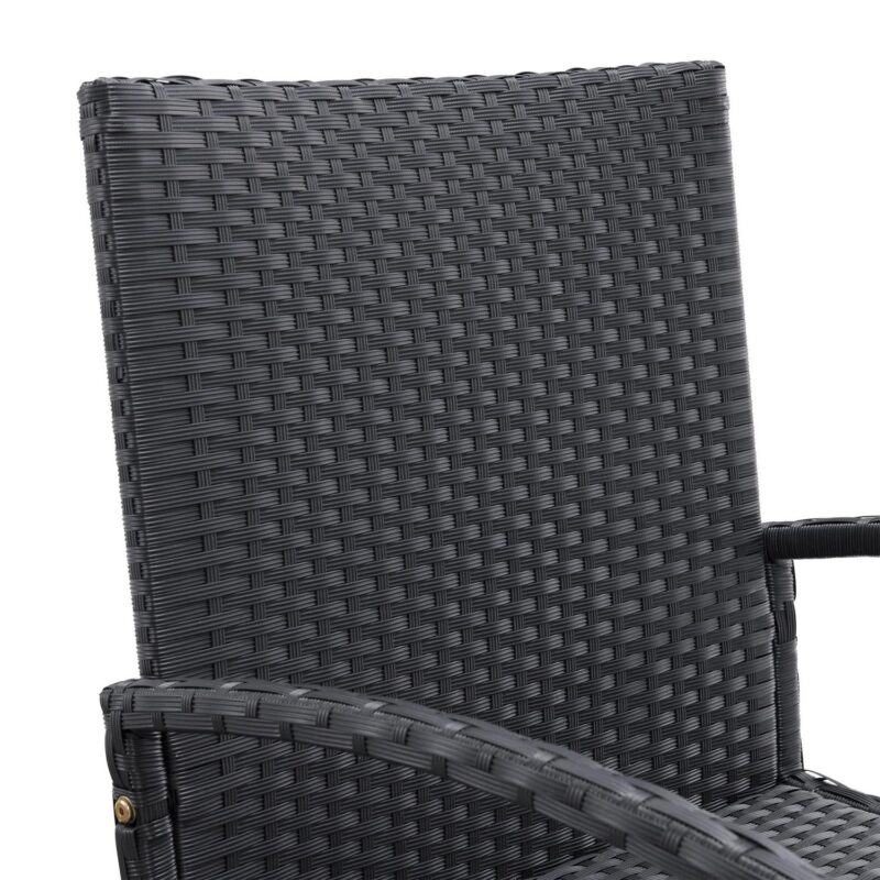 Lavish Home 3-Piece Rattan Outdoor Patio Furniture Set with 2 Chairs and Table, Gray - Image 6