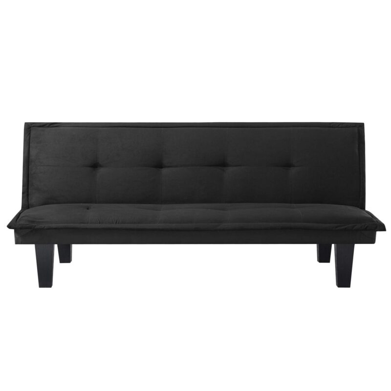 Leumius Modern Futon Sofa Bed, Faux Suede Convertible Futon Sofa Bed with 3 Adjustable Backrest Angles,Compact Design for Small Spaces,Black - Image 5