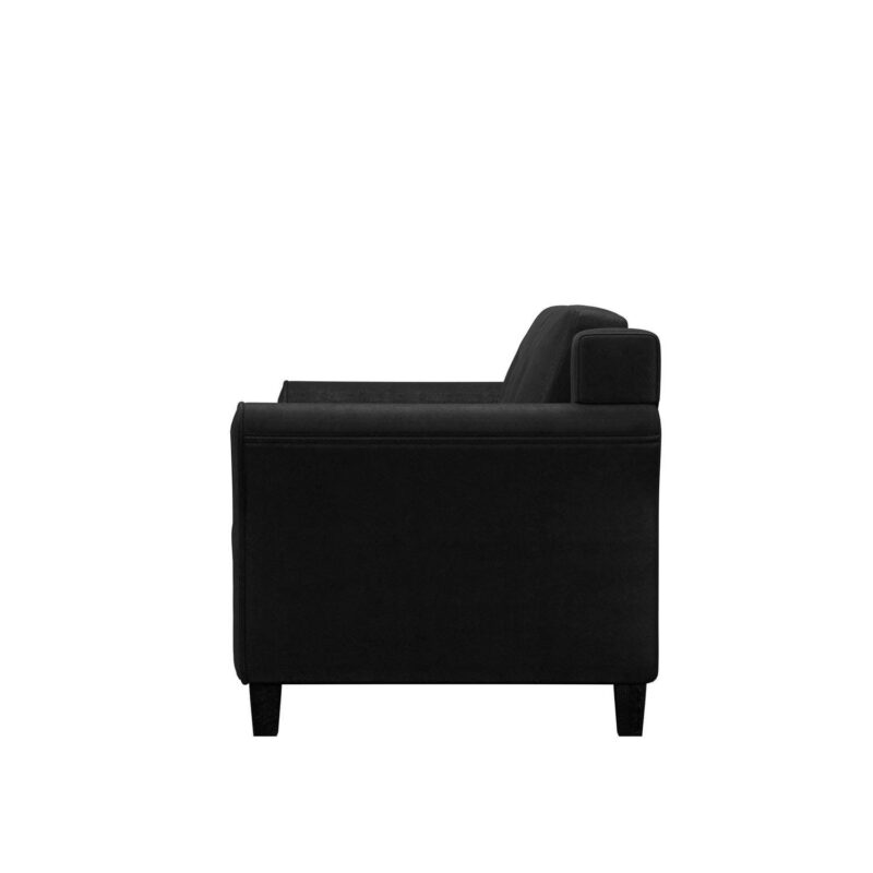 Lifestyle Solutions Taryn Curved Arm Loveseat, Black Fabric - Image 12