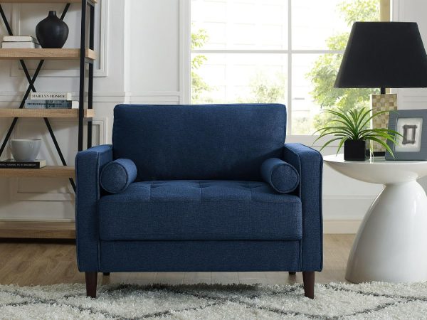 Lifestyle Solutions Lorelei Oversized Chair, Navy Blue Fabric