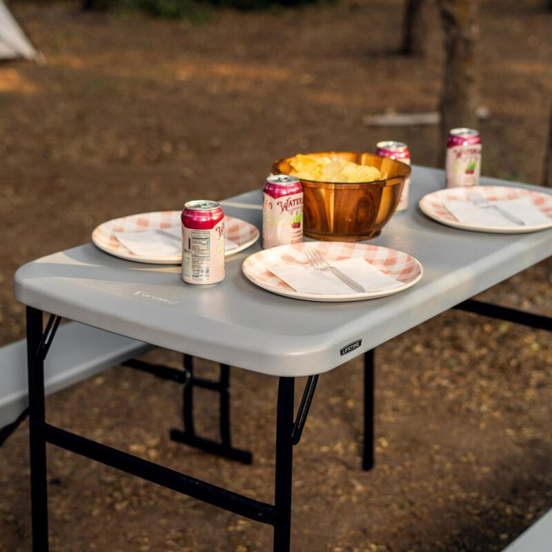 Lifetime 42  Table with Benches (HDPE and Powder Coated Steel). Boulder Gray - Image 11