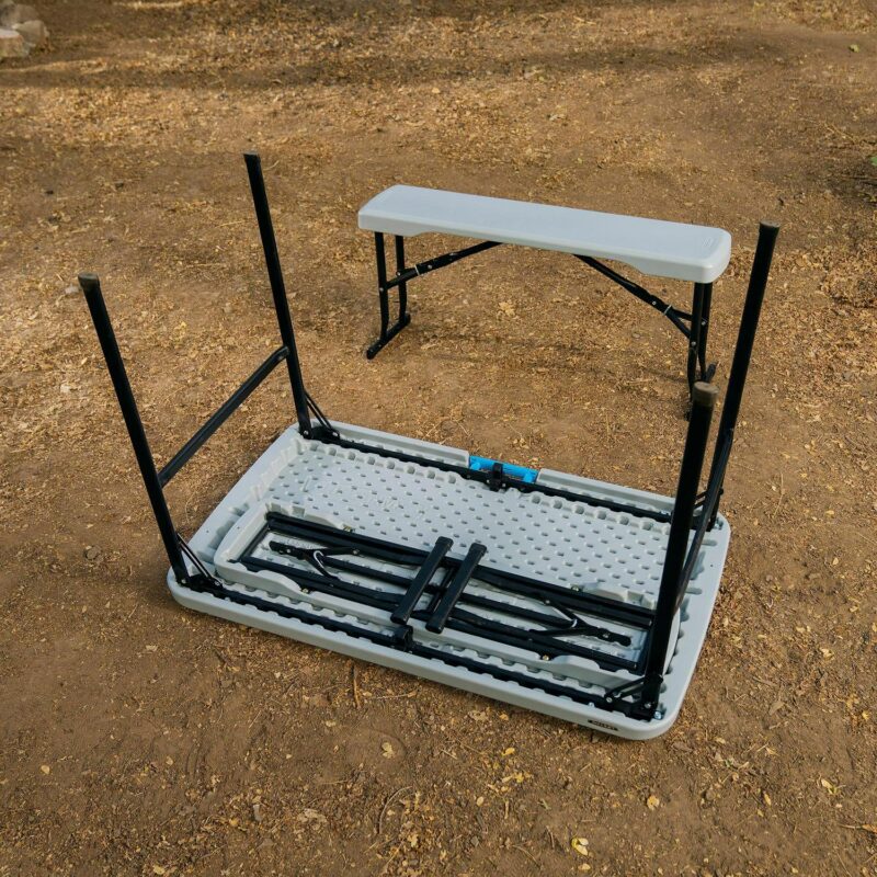 Lifetime 42  Table with Benches (HDPE and Powder Coated Steel). Boulder Gray - Image 10
