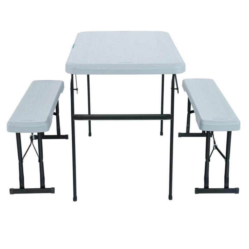 Lifetime 42  Table with Benches (HDPE and Powder Coated Steel). Boulder Gray - Image 12