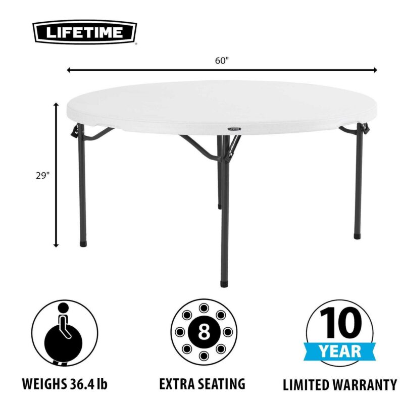 Lifetime 60-inch Round Nesting Table - 4 Pk (Commercial) - 480301 - Image 3