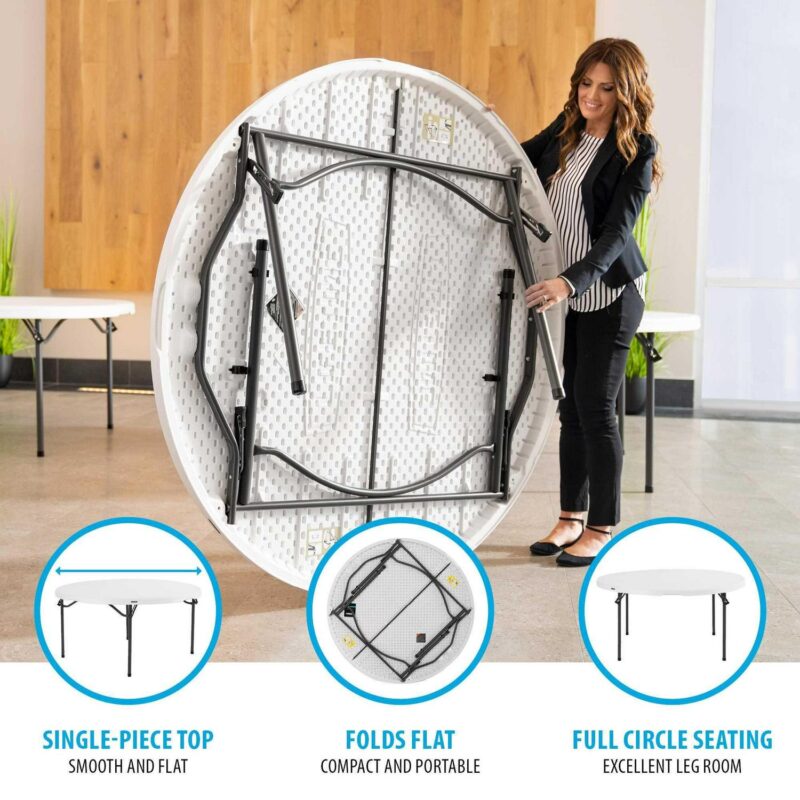 Lifetime 60-inch Round Nesting Table - 4 Pk (Commercial) - 480301 - Image 5