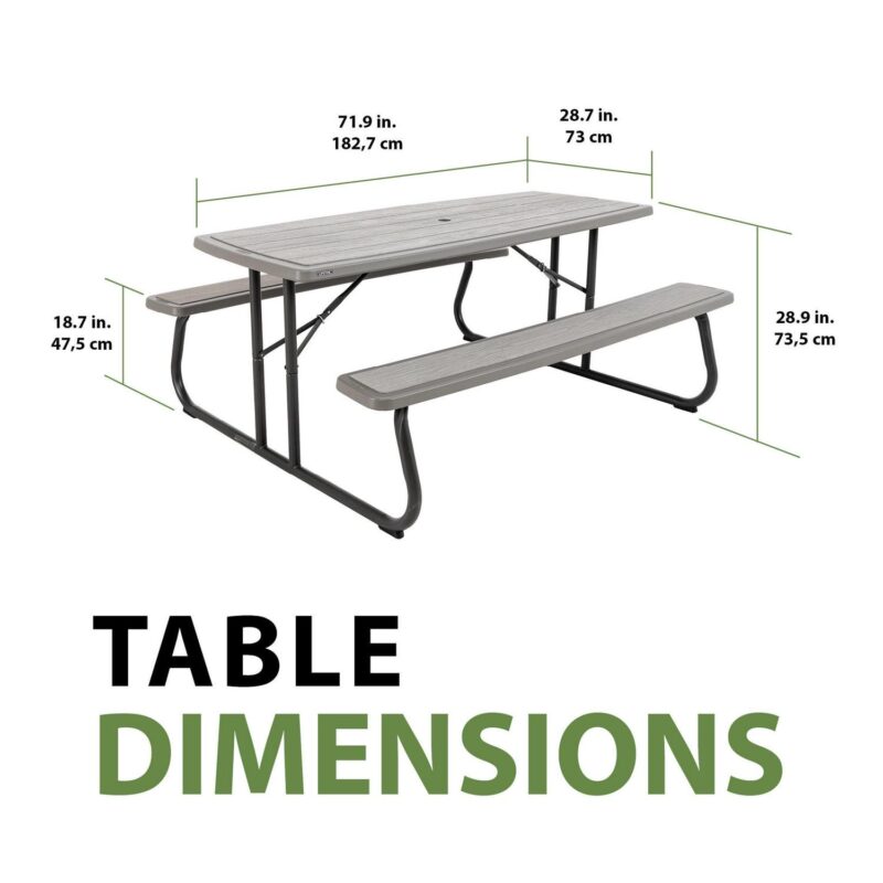 Lifetime 6-Foot Folding Plastic Rectangle Picnic Table (60366) - Image 5