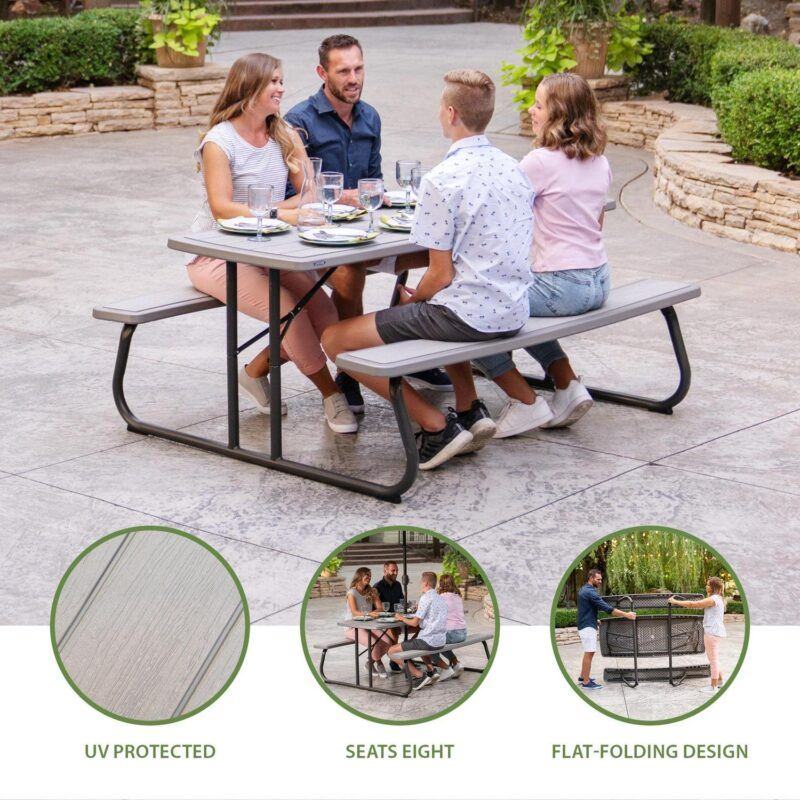 Lifetime 6-Foot Folding Plastic Rectangle Picnic Table (60366) - Image 3