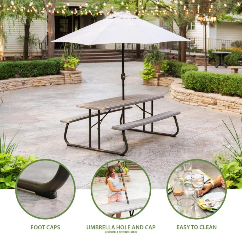 Lifetime 6-Foot Folding Plastic Rectangle Picnic Table (60366) - Image 4