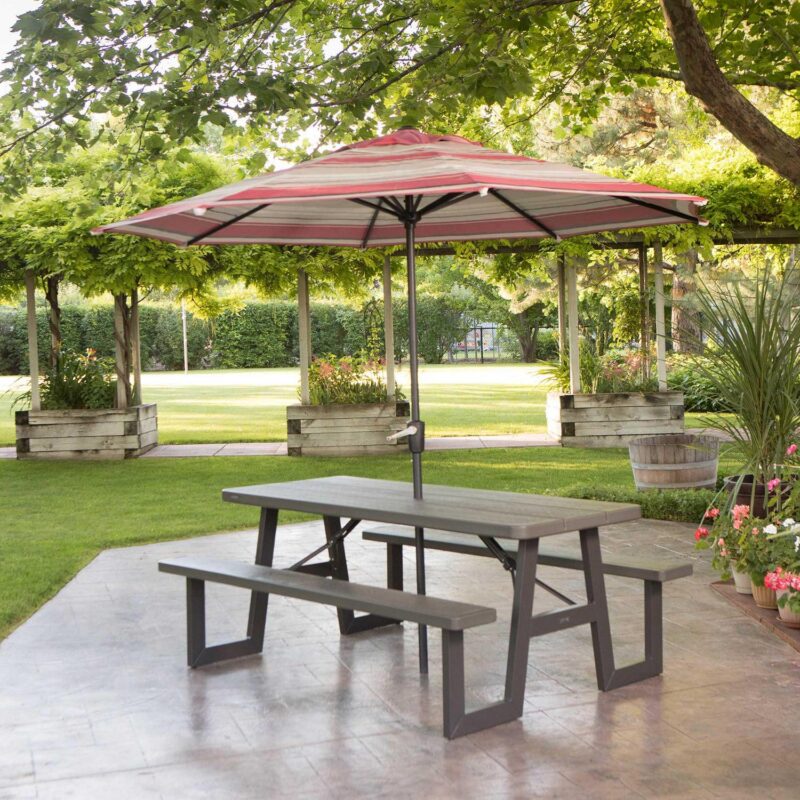 Lifetime 6-Foot W-Frame Polyethylene Folding Picnic Table, Brown (60233) - Image 3