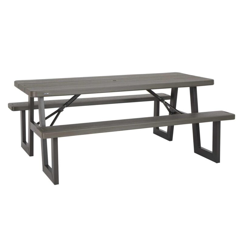 Lifetime 6-Foot W-Frame Polyethylene Folding Picnic Table, Brown (60233) - Image 5