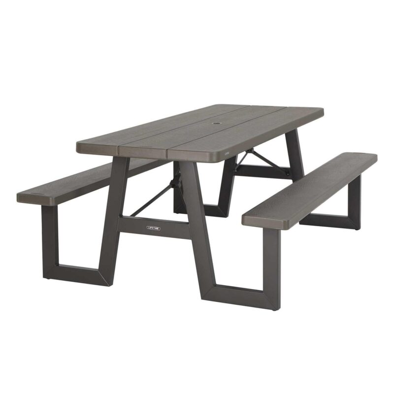 Lifetime 6-Foot W-Frame Polyethylene Folding Picnic Table, Brown (60233) - Image 17