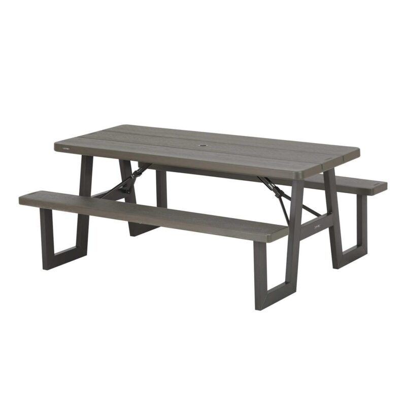 Lifetime 6-Foot W-Frame Polyethylene Folding Picnic Table, Brown (60233) - Image 15