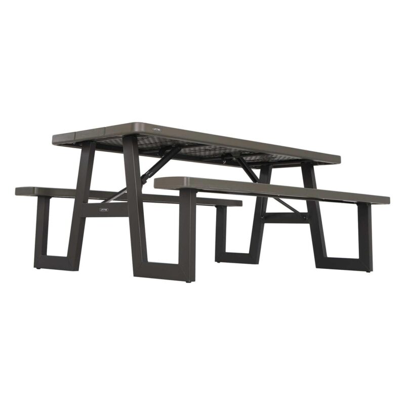 Lifetime 6-Foot W-Frame Polyethylene Folding Picnic Table, Brown (60233) - Image 4