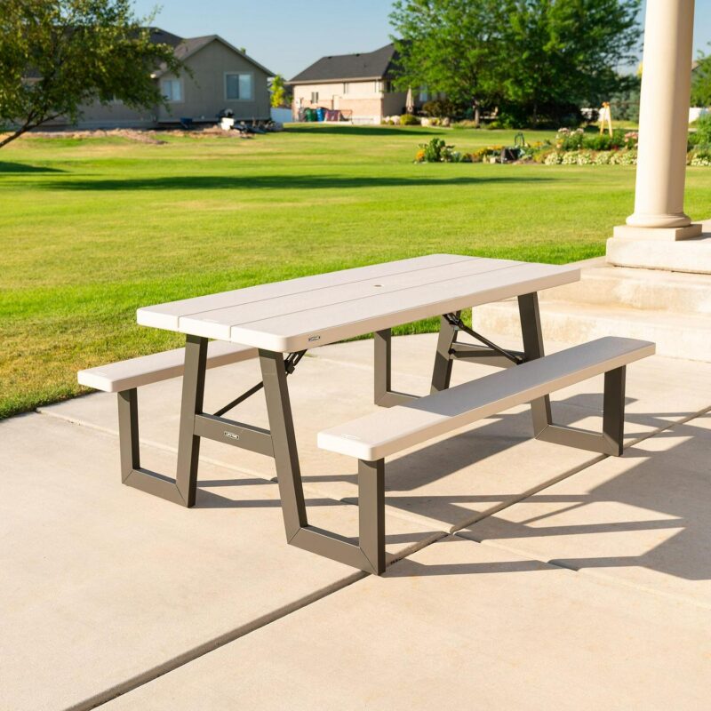 Lifetime 6-Foot W-Frame Desert Sand - HDPE Folding Picnic Table (60364) - Image 2