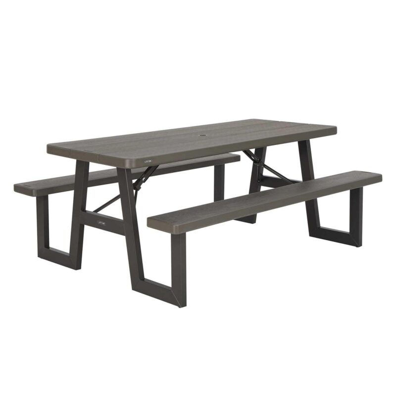 Lifetime 6-Foot W-Frame Polyethylene Folding Picnic Table, Brown (60233) - Image 18