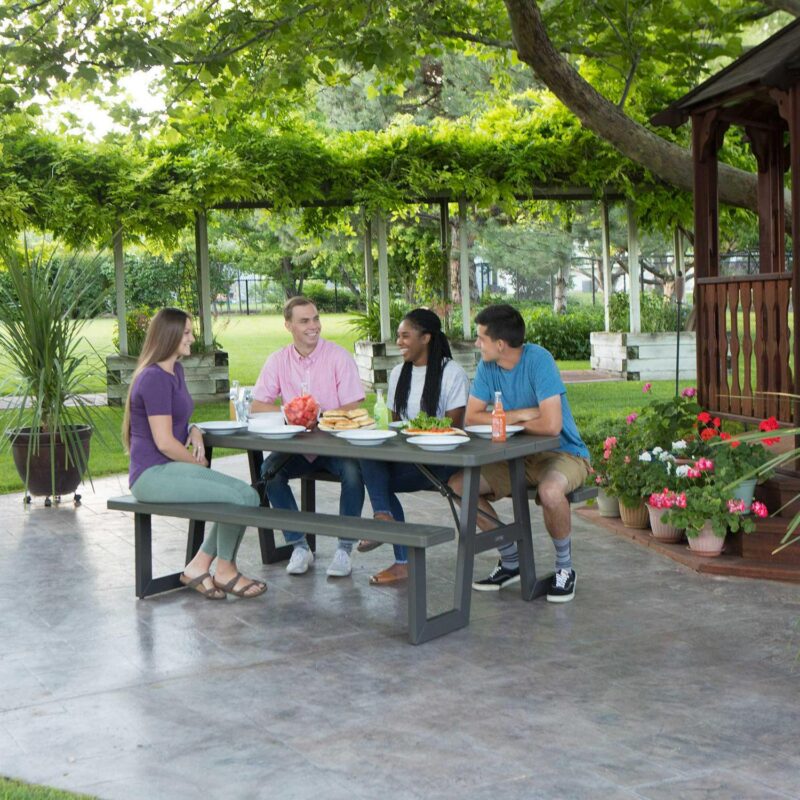 Lifetime 6-Foot W-Frame Polyethylene Folding Picnic Table, Brown (60233) - Image 13