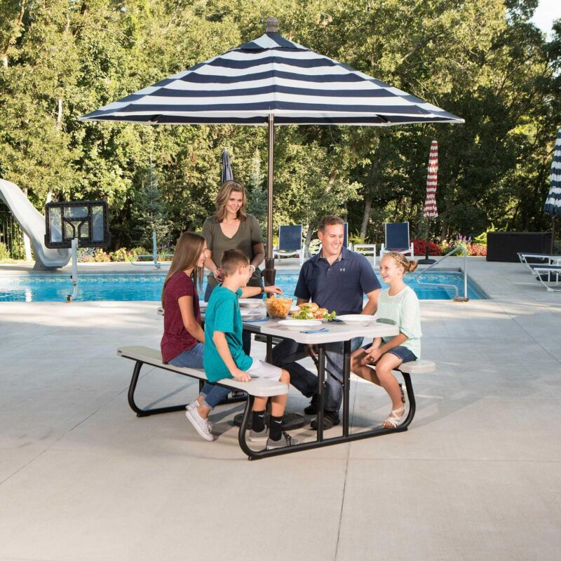 Lifetime 6 ft. Classic Folding Polyethylene Picnic Table, Gray (260265) - Image 7