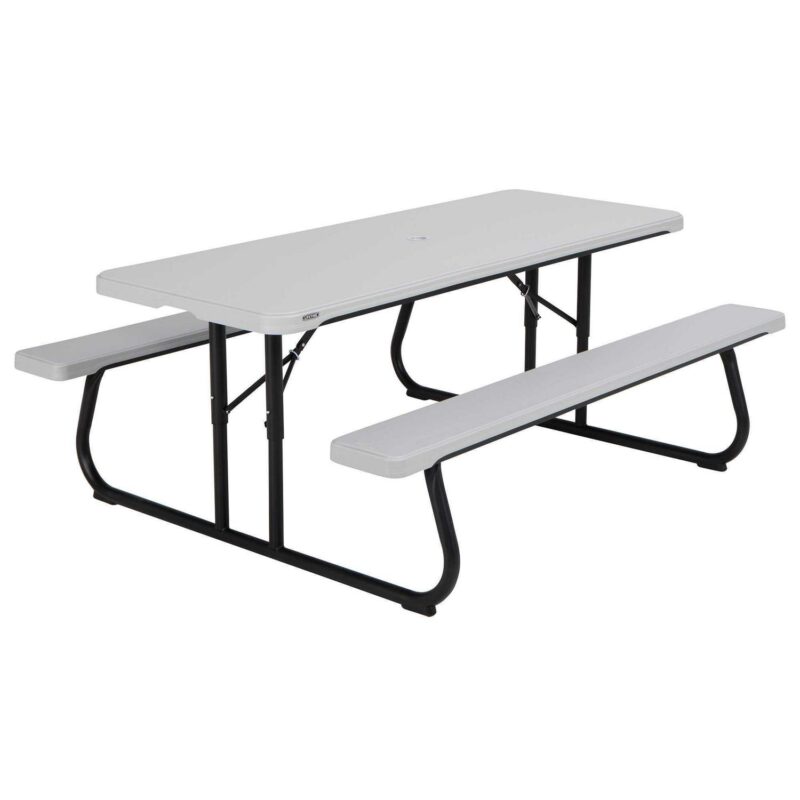 Lifetime 6 ft. Classic Folding Polyethylene Picnic Table, Gray (260265) - Image 2
