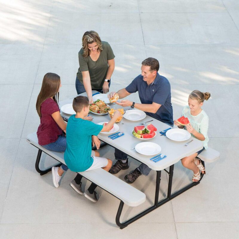 Lifetime 6 ft. Classic Folding Polyethylene Picnic Table, Gray (260265) - Image 9