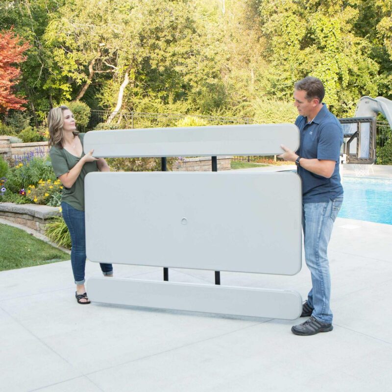 Lifetime 6 ft. Classic Folding Polyethylene Picnic Table, Gray (260265) - Image 4