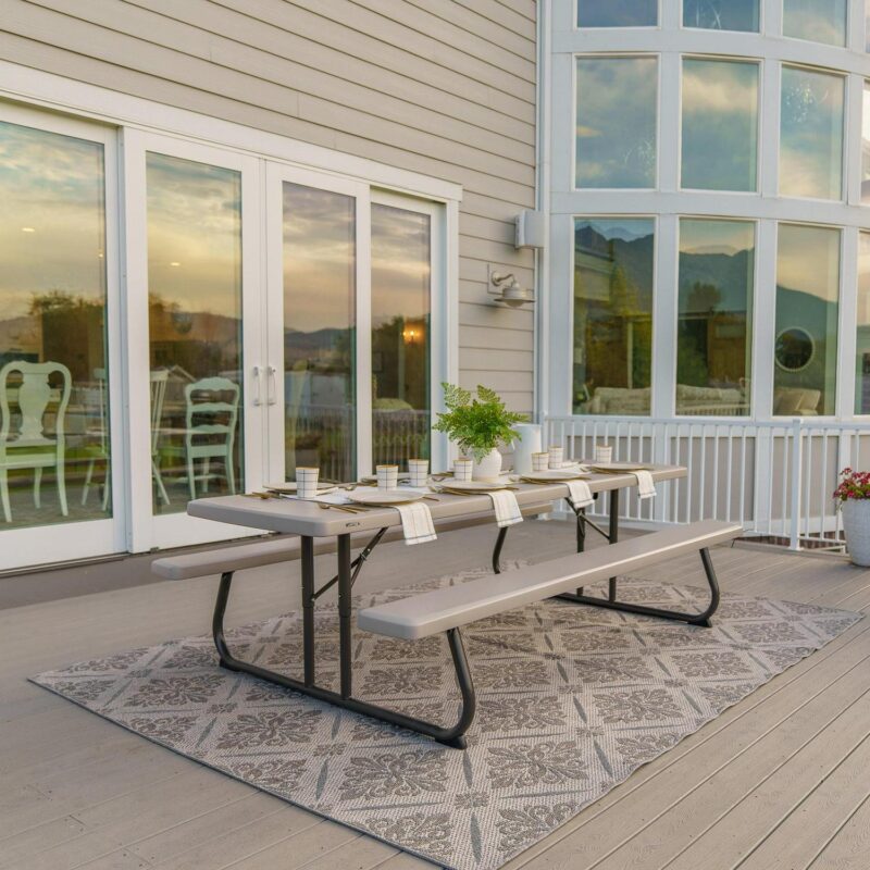 Lifetime 8-Foot Classic Folding Polyethylene Picnic Table, Almond, 80123 - Image 4