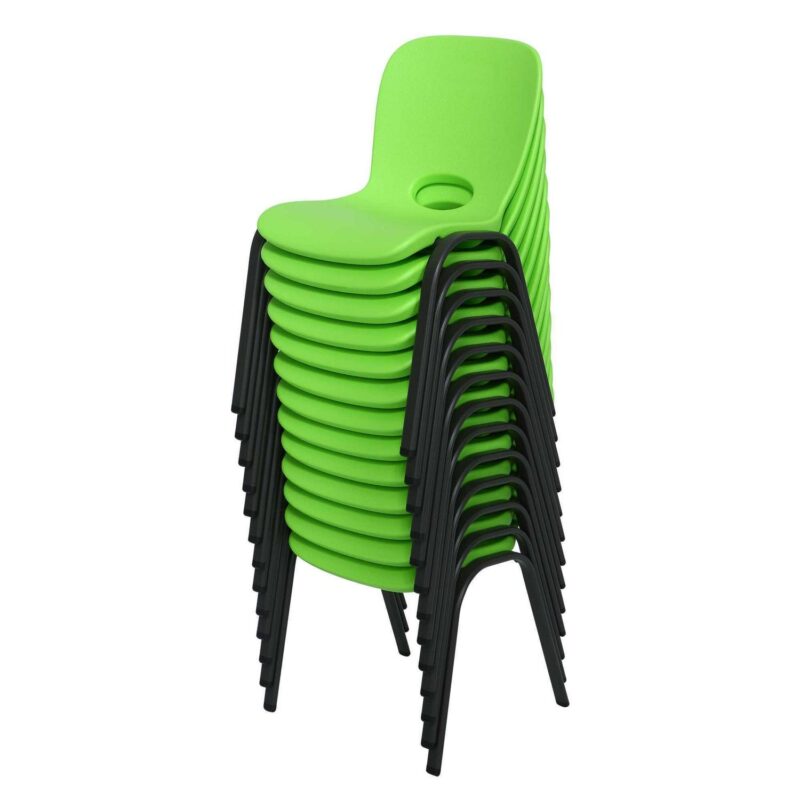 Lifetime Children's Stacking Chairs, Lime Green - Pack of 13 - Image 9