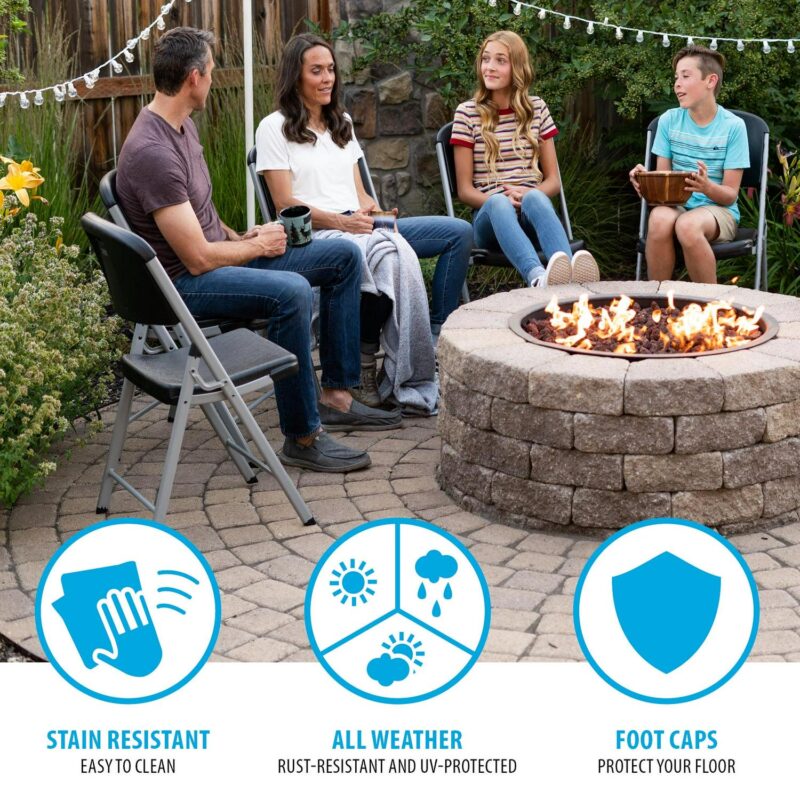 Lifetime Folding Chair, Indoor/Outdoor Commercial, Black, 6 Pack (80844) - Image 6
