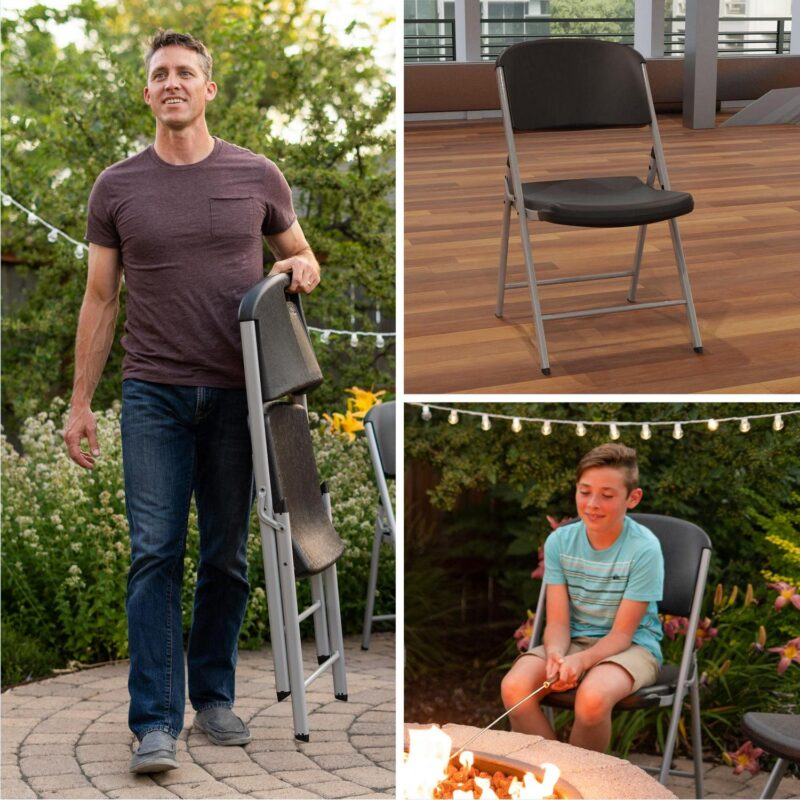 Lifetime Folding Chair, Indoor/Outdoor Commercial, Black, 6 Pack (80844) - Image 8