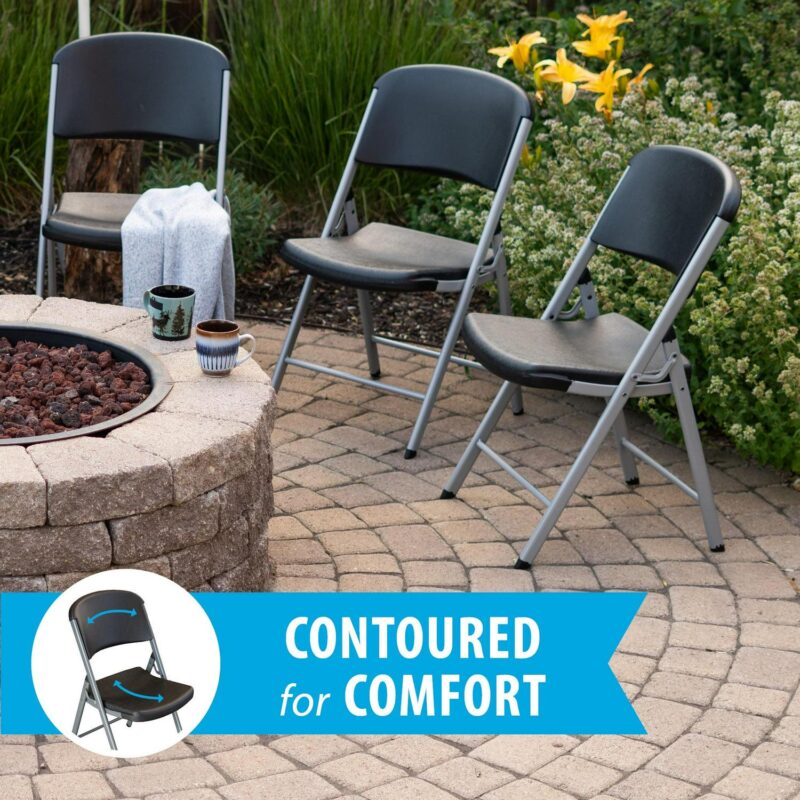 Lifetime Folding Chair, Indoor/Outdoor Commercial, Black, 6 Pack (80844) - Image 4