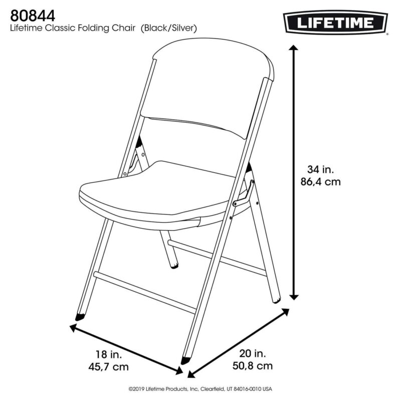Lifetime Folding Chair, Indoor/Outdoor Commercial, Black, 6 Pack (80844) - Image 20