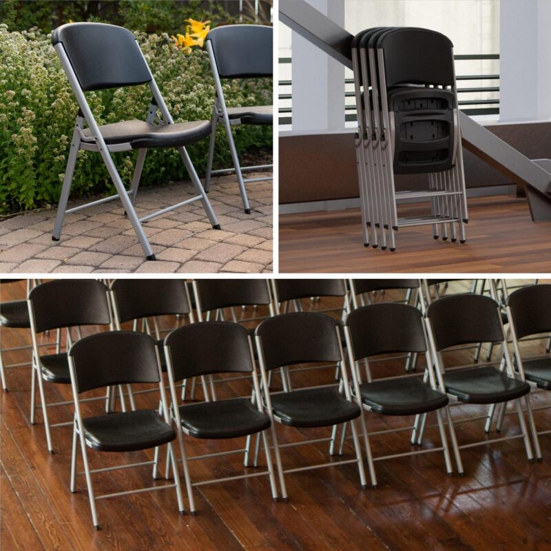 Lifetime Folding Chair, Indoor/Outdoor Commercial, Black, 6 Pack (80844) - Image 7