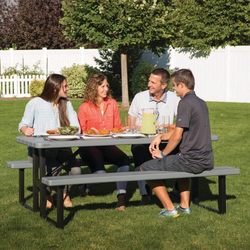 Lifetime Folding High-Density Polyethylene HDPE Picnic Table, Wilson Gray (60359) - Image 19